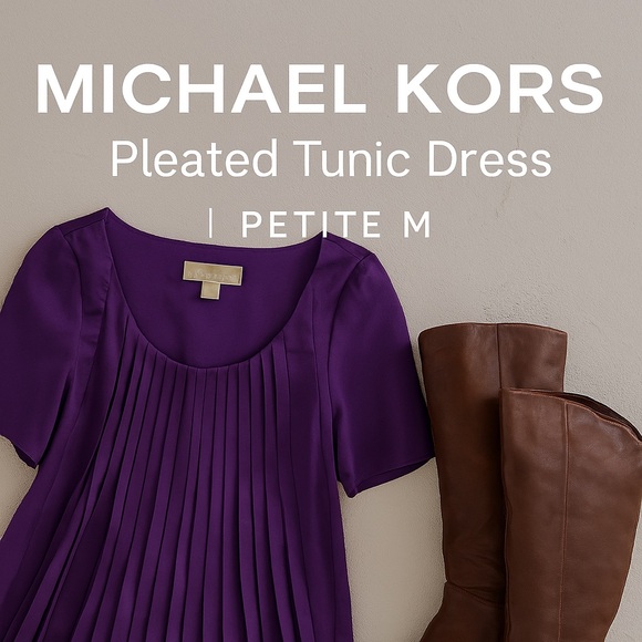MICHAEL Michael Kors Tops - Michael Kors Pleated Tunic Dress | Purple | Petite M